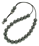 Greek komboloi (worry beads) of hematite with silver appointments